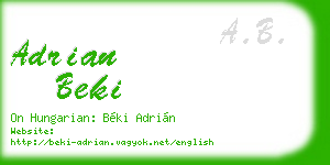 adrian beki business card